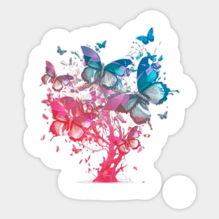 Butterfly tree colorful Sticker